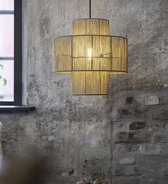 Naturalna lampa wisząca boho z abażurem z juty SOGA 108767 Markslojd