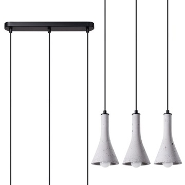 Lampa wisząca TOSS 3L beton minimalistyczny Zwis sufitowy do salonu jadalni