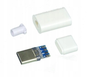 wtyk lutowany na kabel USB typ-C w obudowie