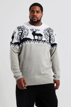 94adb BOOHOOMAN PLUS WZORZYSTY SWETER 4XL