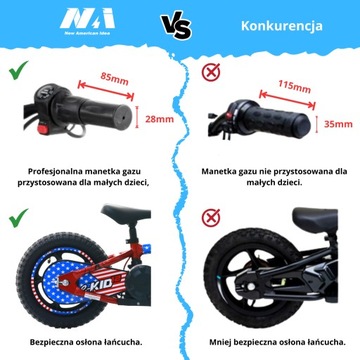 Детский мотоцикл NAI e-KID 12, колеса 12