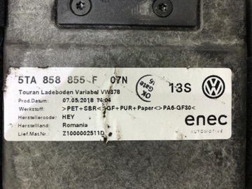 POLIČKA KRYTINA KUFRU 5TA858855F VW TOURAN III