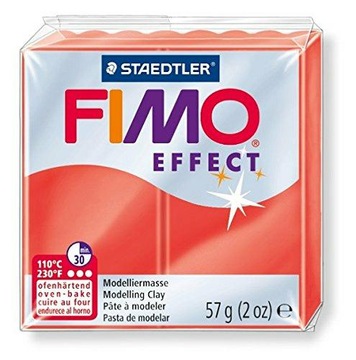 Modelina FIMO Effect 57g, 204 czerwony przeźroczysty