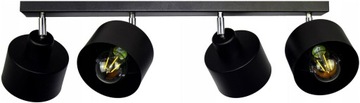 LAMPA SUFITOWA WISZĄCA CZARNA TUBA LISTWA PLAFON ŻYRANDOL EDISON LOFT LED