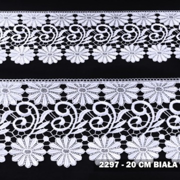 ЛЕНТА ДЛЯ ШТОР ГИПУРА КРУЖЕВНАЯ 18-20 СМ БЕЛАЯ+СЕРАЯ
