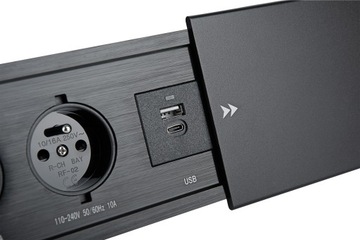 Мебельная розетка спрятанная в столешнице Удлинитель 2xUSB 18Вт A+C серебристый
