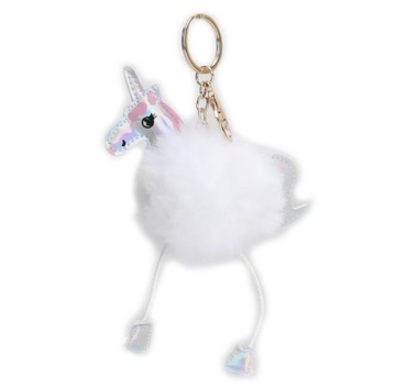 POMPON JEDNOROŻEC BRELOK KEYCHAIN FUTERKO UNICORN