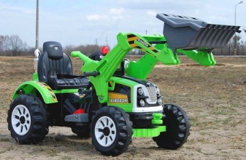 TRAKTOR NA AKUMULATOR 12V Z RUCHOMĄ KOPARKĄ 2x45W