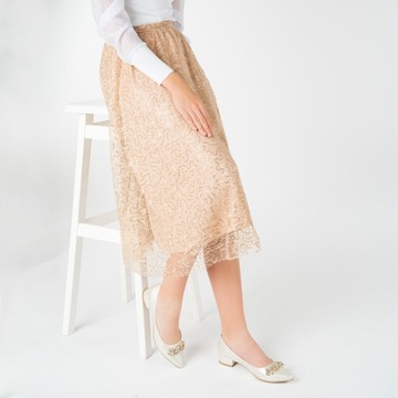 BRILU ŚLUBNE BALERINKI Z OZDOBĄ IVORY 37