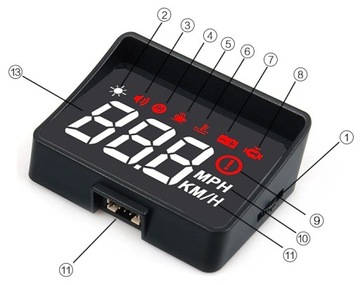 HUD ПРОДОЛЖЕННЫЙ ДИСПЛЕЙ ЖК-ДИСПЛЕЙ OBD2 на лобовом стекле!