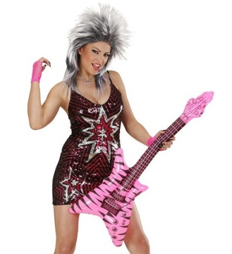 РОЗОВО-ЧЕРНАЯ ПОЛОСКА РОК-ГИТАРА