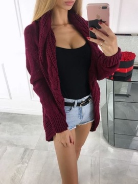 ТЕПЛЫЙ КАРДИГАН КРАФТ-СВИТЕР - ЦВЕТА