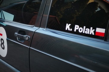 Nazwisko rajdowe z flagą - wielkość MAŁA