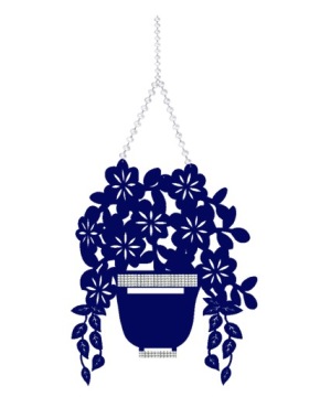 2а Гирлянда БОЛЬШОЙ ЦВЕТОЧНЫЙ ГОРШОК цветы ажурное украшение ЦВЕТ