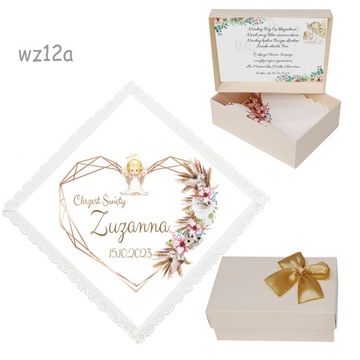 БЕЛАЯ КРЕСТАЛЬНАЯ ХАНИЦА для мальчика, девочки, КРЕЩЕНИЕ, ИМЯ, коробка