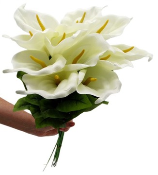 КАЛЛИ БЕЛАЯ КАЛЛА БОЛЬШОЙ БУКЕТ ИСКУССТВЕННЫЕ ЦВЕТЫ КАК ЖИВЫЕ ВЕТКИ ДЛЯ ВАЗЫ
