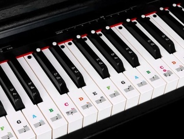 НАКЛЕЙКИ МУЗЫКАЛЬНЫЕ НОТЫ КЛАВИАТУРА ПИАНО КЛАВИАТУРА ЦВЕТНАЯ