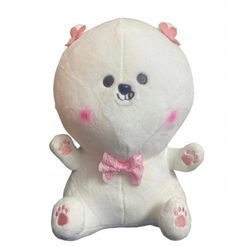 Przytulanka maskotka UROCZA kulka biały miś 25 cm