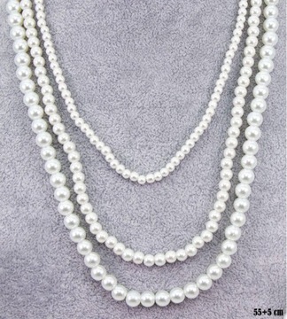 Korale Naszyjnik perły wisiorek biały DŁUGIE do owinięcia owijane dł.146 cm