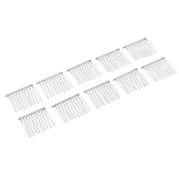 Zestaw 10szt. Wsuwek Grzebień do Włosów 4,5x3,5cm Srebrny