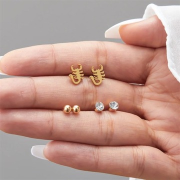 Stainless Steel Gold Color Mini Stud Earrings Cute