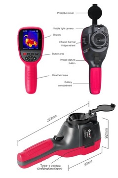 Kamera termowizyjna Tooltop wysoka rozdzielczość pirometr|2200mAh|-20c+550