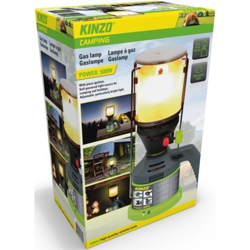LAMPA turystyczna gazowa LAMPKA biwakowa na kartusze KINZO
