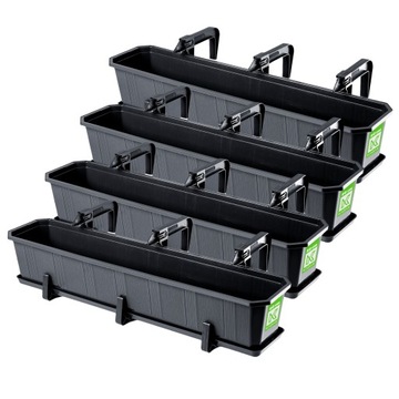 4x SKRZYNKA BALKONOWA 80cm DONICZKA UCHWYTY