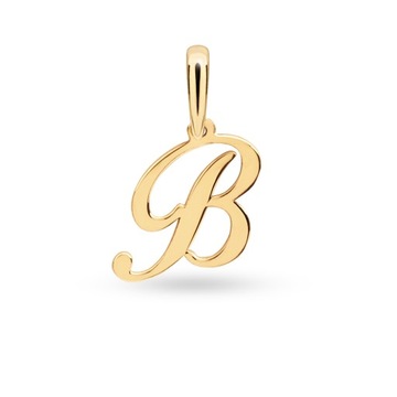 ЗОЛОТОЙ МОДНЫЙ КУЛОН БУКВА Б 585