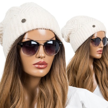 BEANIE HAT ZIMOWA Czapka Damska Smerfetka CIEPŁA