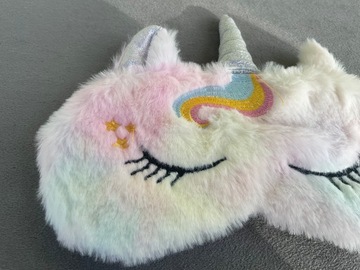 МАСКА ДЛЯ СПАНИЯ ДЛЯ ГЛАЗ РАССЛАБЛЯЮЩАЯ ЕДИНОРОГ РОЗОВЫЙ ПЛЮШ