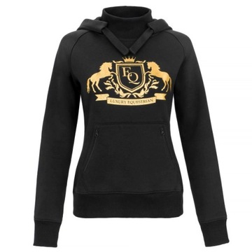 Bluza z kapturem typ kangurek ciepła “Ellie” – EQ.QUEEN czarna r.L