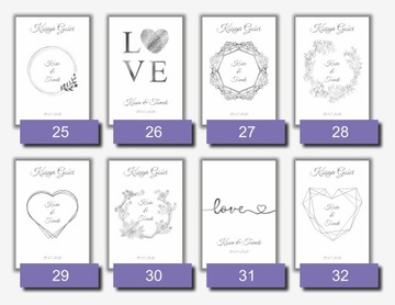 Вертикальная свадебная гостевая книга, черные карты + СЕРЕБРЯНЫЕ края.