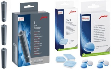 FILTRY JURA CLARIS SMART+, 3szt + TABLETEKi odkamieniające, czyszczące