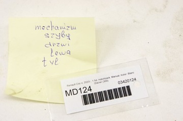 MD124 RENAULT CLIO V MECHANIZMUS OKNO LEVÝ ZADNÍ HB
