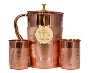 ZESTAW DZBANEK MIEDZIANY 2L + 2 KUBKI 250 ML WODA