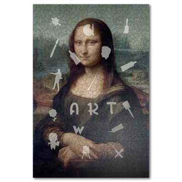 Puzzle drewniane MONA LISA Leonardo Da Vinci 700 el wyjątkowe kształty XXL