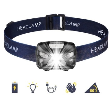 МОЩНЫЙ X13 USB-СВЕТОДИОДНЫЙ ФАР ГАРОЛЬНЫЙ ФАР 6-РЕЖИМНЫЙ С ДАТЧИКОМ