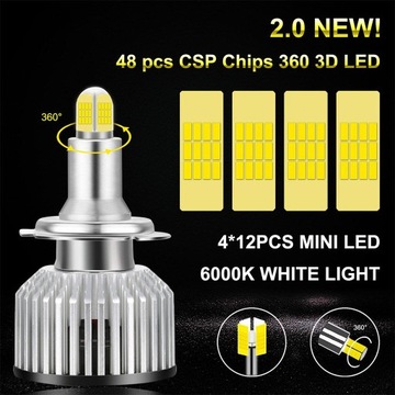 2 шт. автомобильные фары, светодиодные противотуманные фары, лампы дальнего/ближнего света Csp 9006