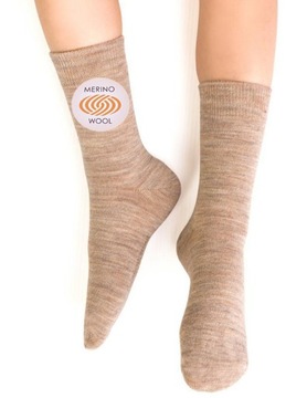 STEVEN skarpety MERINO WOOL 130 beż # 23-25