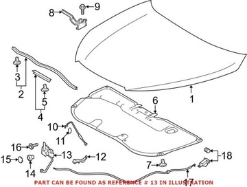 KOMBINOVANÝ ZÁMKU KAPOTA TOYOTA HIGHLANDER 2016 2017 2018 ORIGINÁLNÍ