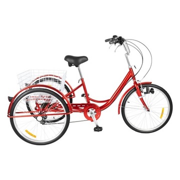 ROWER 3 KOŁOWY DLA DOROSŁYCH 24' 6 BIEG+ŚWIATŁAMI