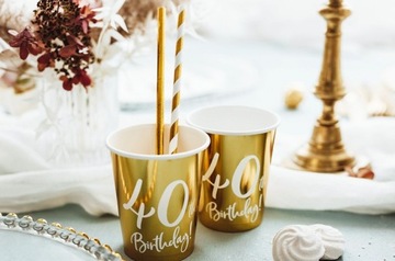 KUBECZKI NA URODZINY 40th Birthday 6 szt. 220ml