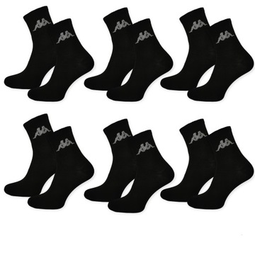 KAPPA Skarpety ZAKOSTKI QUARTER 6 par BLACK 39-42
