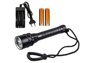 LATARKA NURKOWA LED 3x CREE XM-L M2 + akumulatory ładowarka