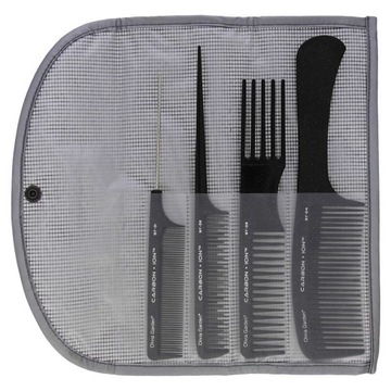 Olivia Garden Carbon+Ion Zestaw 4 grzebieni + etui