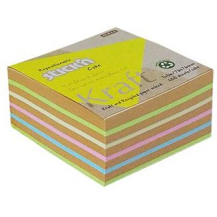 NOTES KOSTKA KRAFT 76X76MM, 5 KOLORÓW, 400 KART. 2
