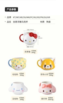Керамическая кружка Sanrio Hello Kitty с рисунком мультфильма