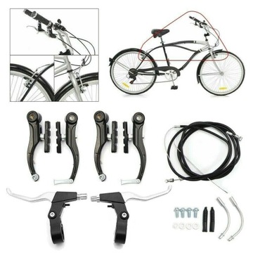 КОМПЛЕКТ ВЕЛОСИПЕДНЫХ ТОРМОЗОВ, ДЛЯ ГОРНЫХ ВЕЛОСИПЕДОВ, V-BRAKE, ЧЕРНЫЙ