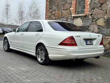 Mercedes Klasa S W220 2001 Mercedes S 600 LONG Biały W12 365KM Gotowy do, zdjęcie 3